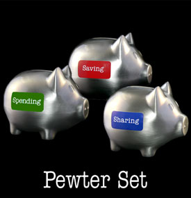 Pick Pigs Pewter Pig Set